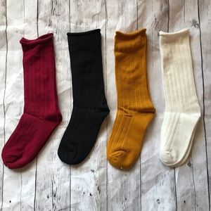 Brand New Set of 4 Knee High Socks Large 3-5 Years